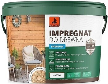 Фото Dragon Impregnat Do Drewna Premium тик 10 л