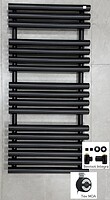 Фото Terma Rolo Towel 1085x520 Black mat MOA + вентиль Integra
