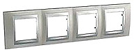 Фото Schneider Рамка Unica MGU66.008.039 чотирьохпостова горизонтальна