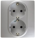 Фото Legrand Розетка Etika (672433) двойная со шторками