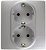 Фото Legrand Розетка Etika (672433) двойная со шторками