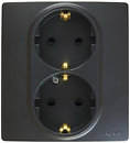 Фото Legrand Розетка Etika (672633) двойная со шторками