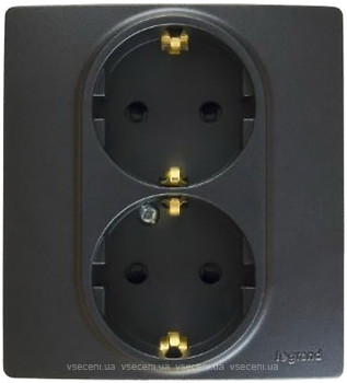 Фото Legrand Розетка Etika (672633) двойная со шторками