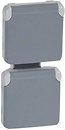 Фото Legrand Розетка Plexo (069577) двохпозиційна з кришкою