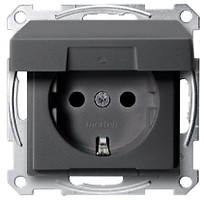 Фото Schneider Розетка Merten System M MTN2310-0414 з заземленням і кришкою