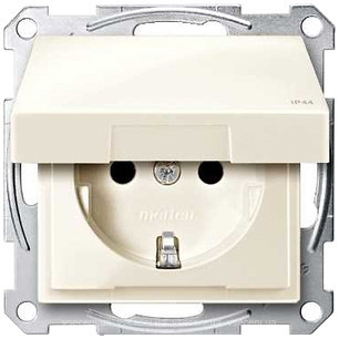 Фото Schneider Розетка Merten System M MTN2314-0344 з заземленням і кришкою