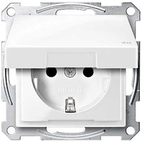Фото Schneider Розетка Merten System M MTN2314-0319 з заземленням і кришкою