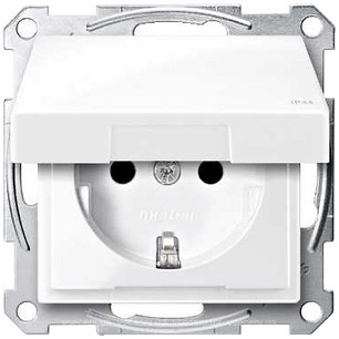 Фото Schneider Розетка Merten System M MTN2314-0325 з заземленням і кришкою