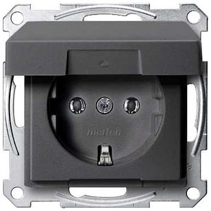 Фото Schneider Розетка Merten System M MTN2311-0414 з кришкою і шторками