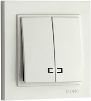 Фото Mono Electric Вимикач Despina 102-190025-103 двоклавішний з підсвічуванням