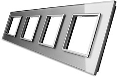 Фото Livolo Рамка Crystal Panel VL-C7-SR/SR/SR/SR-15 чотирьохпостова