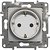 Фото Legrand Розетка Etika (672422) одинарная с заземлением и защитными шторками