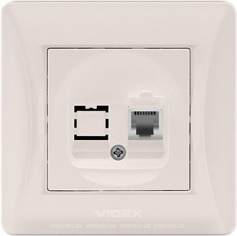 Фото Videx Розетка VF-BNSK1TF3-CR телефонна (24698)