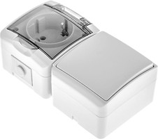 Фото Brille Розетка HB-1V+1RW з вимикачем і кришкою (42-257)