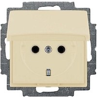 Фото ABB Розетка Basic 55 (20 EUK-92-507) одинарна з заземленням і кришкою