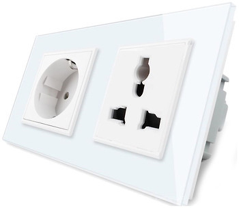 Фото Livolo Розетка VL-C7C1EUC1C-11 подвійна комбінована