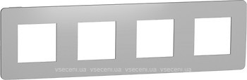 Фото Schneider Рамка Unica New Studio Metal NU280855 чотирьохпостова