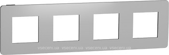 Фото Schneider Рамка Unica New Studio Metal NU280856 чотирьохпостова