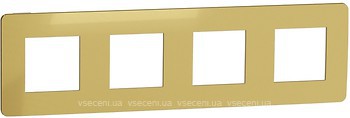 Фото Schneider Рамка Unica New Studio Metal NU280859 чотирьохпостова