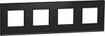 Фото Schneider Рамка Unica New Pure NU600887 чотирьохпостова горизонтальна