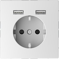 Фото Schneider Розетка Merten MTN2366-6035 одинарна з заземленням і захисний шторкою + USB