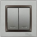 Фото Luxel Вимикач Jazz 9706 двоклавішний з підсвічуванням