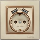 Фото Luxel Розетка Jazz 9630 одинарна з заземленням + USB