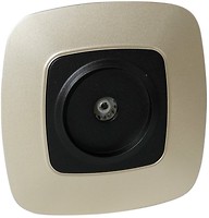 Фото Horoz Electric Розетка ELA 112-007-0009-040 телевізійна прохідна чорна, золота
