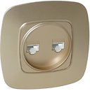 Фото Horoz Electric Розетка ELA 112-007-0017-030 комп'ютерна подвійна золота