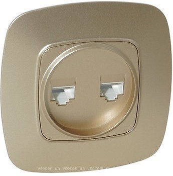 Фото Horoz Electric Розетка ELA 112-007-0017-030 комп'ютерна подвійна золота