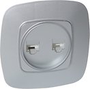 Фото Horoz Electric Розетка ELA 112-007-0017-020 комп'ютерна подвійна срібна
