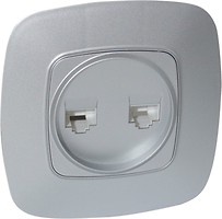 Фото Horoz Electric Розетка ELA 112-007-0017-020 комп'ютерна подвійна срібна