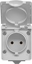 Фото Videx Розетка Binera VF-BNW21-G одинарна без заземлення з кришкою (25727)