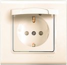 Фото Viko Розетка Linnera 90401012 одинарна з заземленням, кришкою і захисними шторками