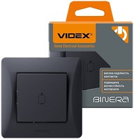 Фото Videx Кнопочный выключатель Binera VF-BNDB1-BG звонок (26112)