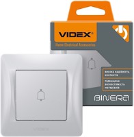 Фото Videx Кнопковий вимикач Binera VF-BNDB1-SS дзвінок (26111)