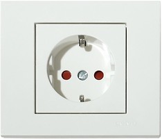 Фото Ovivo Розетка Grano 400-010300-218 одинарна з заземленням і захисними шторками