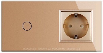 Фото Livolo Розетка з сенсорним вимикачем VL-C701/C7C1EU-PRO-13 з підсвічуванням