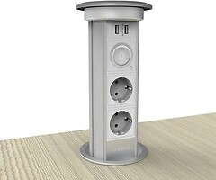 Фото Livolo Розетка VL-SHS007 двойная с заземлением + USB