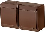 Фото Elektro-Plast Розетка Hermes 0325-06 подвійна з заземленням і кришкою