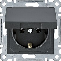 Фото Hager Розетка Lumina WL1153 одинарна з заземленням і кришкою