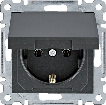 Фото Hager Розетка Lumina WL1153 одинарная с заземлением и крышкой
