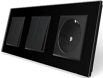 Фото Livolo Вимикач з розеткою (VL-C7K2/K2/FCTC16A-6BP)