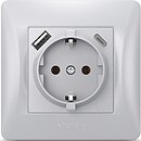 Фото Videx Розетка Binera VF-BNSK1GUC-SS одинарна з заземленням (27864)