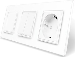 Фото Livolo Вимикач з розеткою (VL-C7K1/K2/FCTC16A-6WP)