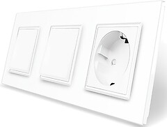 Фото Livolo Вимикач з розеткою (VL-C7K1/K1/FCTC16A-6WP)