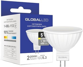 Фото Global MR16 5W 3000K 220V GU5.3 (1-GBL-113)