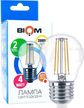 Фото Biom FL-301 Filament G45 4W 2800K E27