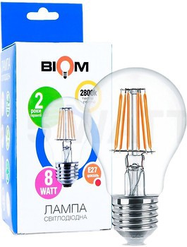 Фото Biom FL-311 Filament A60 8W 2800K E27