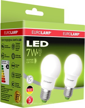 Фото Eurolamp LED EKO A50 7W 4000K E27 Набір 2 шт (MLP-LED-A50-07274(E))